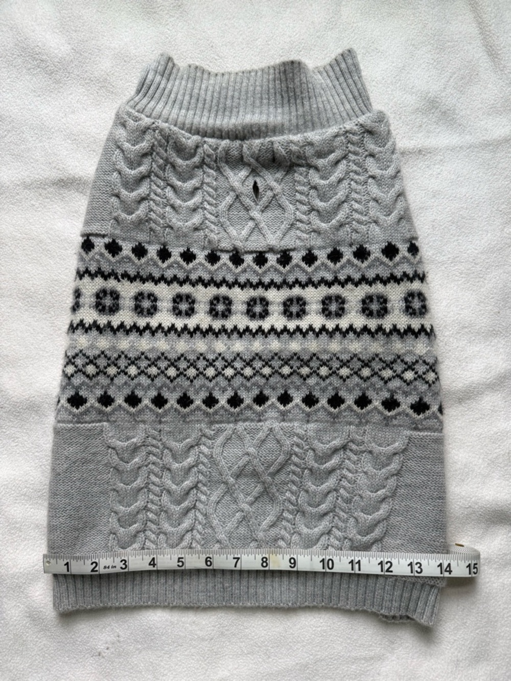 Nautica Pet Gray and White Knit Sweater